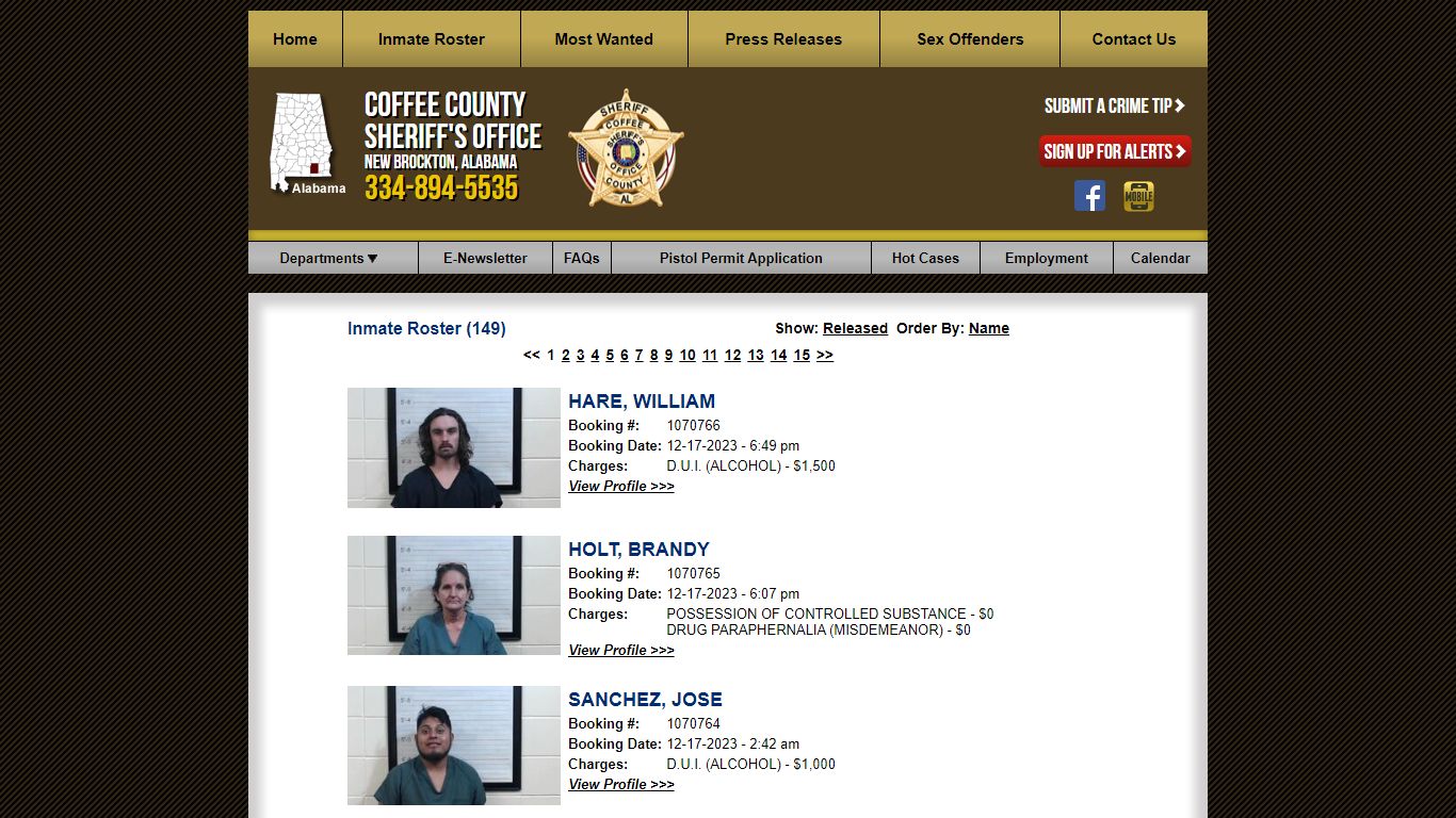 Inmate Roster - Current Inmates Booking Date Descending - Coffee County ...
